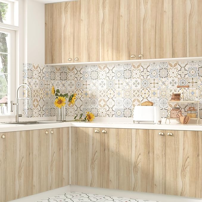 WESTICK Light Wood Contact Paper Peel and Stick Countertops Waterproof Kitchen - Image 4
