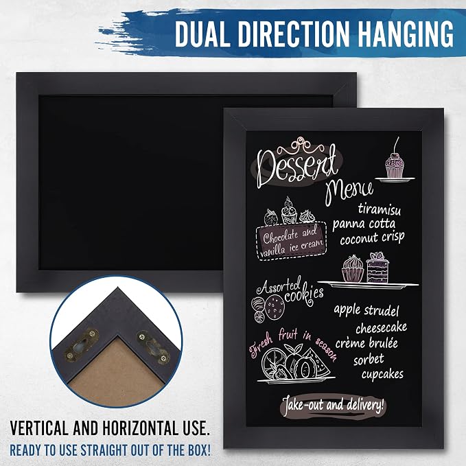 HBCY Creations Rustic Black Magnetic Wall Chalkboard, Small Size 11" x 17" - Image 3