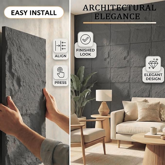 3D Faux Stone Wall Panels, 1.18" wall Panels - Image 4