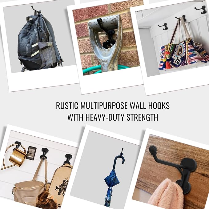 Rustic Wall Hooks: Heavy Duty Cast Iron Hooks, Suitable - Image 7