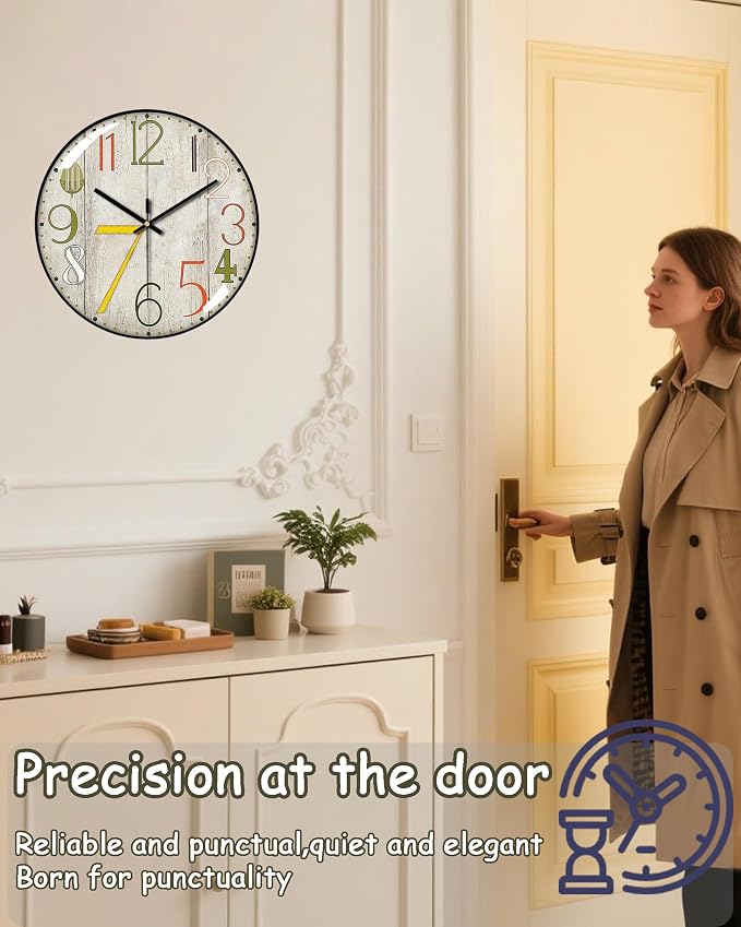 Decorative Wall Clocks Batterys Operated, Retro Wall Clock - Image 7