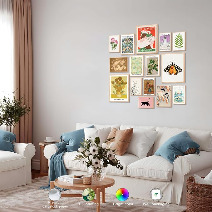LANCHI95 15PCS Vintage Wall Art Prints, Eclectic Wall Prints - Image 5