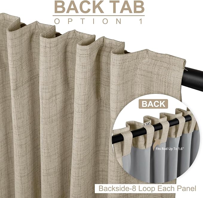 100% Blackout Shield Linen Blackout Curtains - Image 5