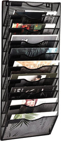 EASEPRES 10 Pocket Mesh Hanging Wall File Organizer, Wall Mounted Mail Paper by EASEPRES
