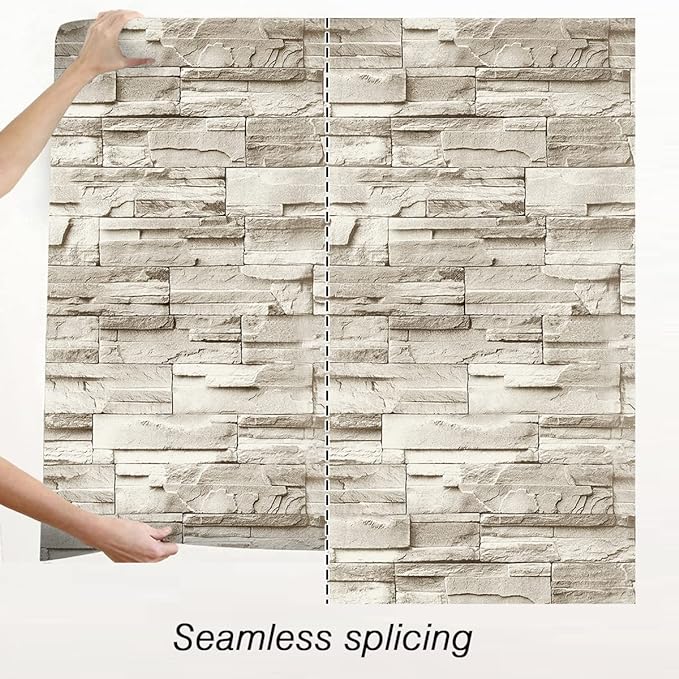 Jeweluck Stone Wallpaper Peel and Stick Brick Wallpaper 17.7”×236.2” Brick - Image 5