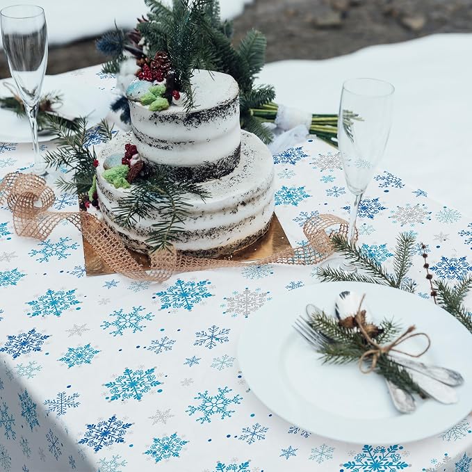 Kochorie 100 Ft x 54 Inch Christmas Snowflake Printed Tablecloth Roll - Image 6