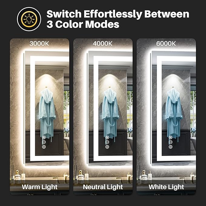 Briivue 20x28 Inch LED Bathroom Mirror - Image 4