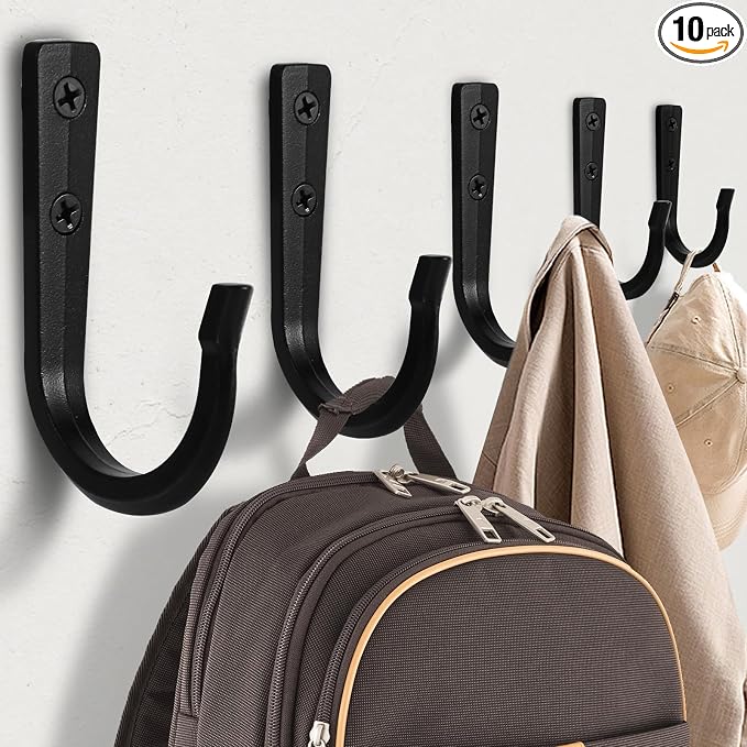 10Pcs Large Size Heavy Duty Wall Hooks, Coat Hooks, Wall Hooks by WODEGIFT