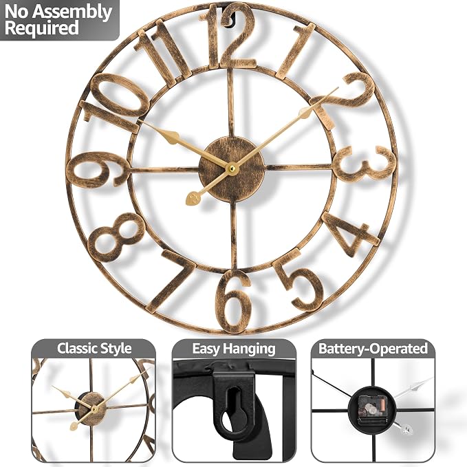 Sorbus Large Wall Clock for Living Room Decor - Image 4