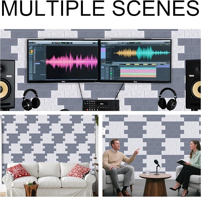 WoveN SounD Brick Acoustic Wall Panels Seamless Visual, High Density, Sound - Image 6