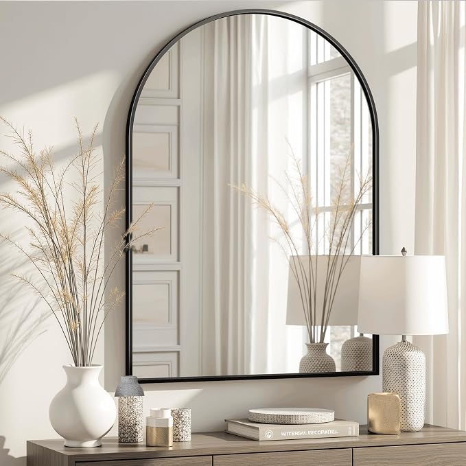 Arched Bathroom Mirror for Wall, HD Glass Over Sink for Bathroom by TRAHOME