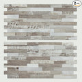 AULIGET Peel and Stick Backsplash, Coffee & Brown Wood Look PVC Mixed Metal by AULIGET