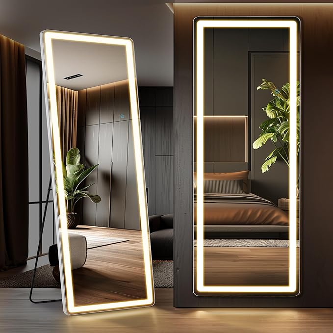 Full Length Mirror with Lights, Full Body Dressing Standing Mirrors with - Image 3