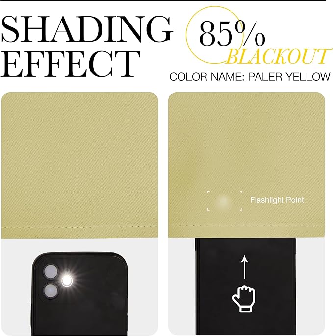 NICETOWN Blackout Curtains for Bedroom, Paler Yellow, 1 Pair, 62 by 63-inch - Image 4
