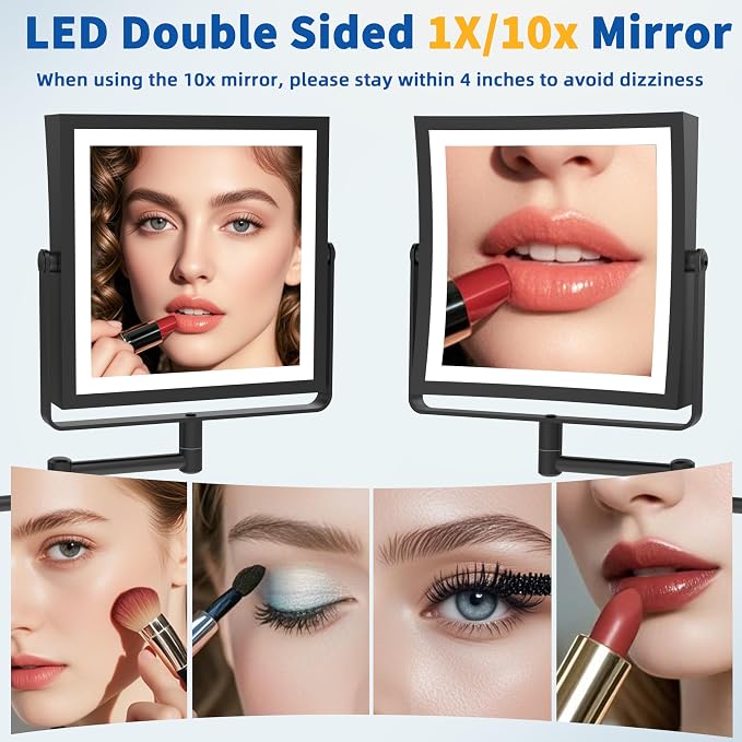 Ruacq Rechargeable Wall Mounted Makeup Mirror - Image 5