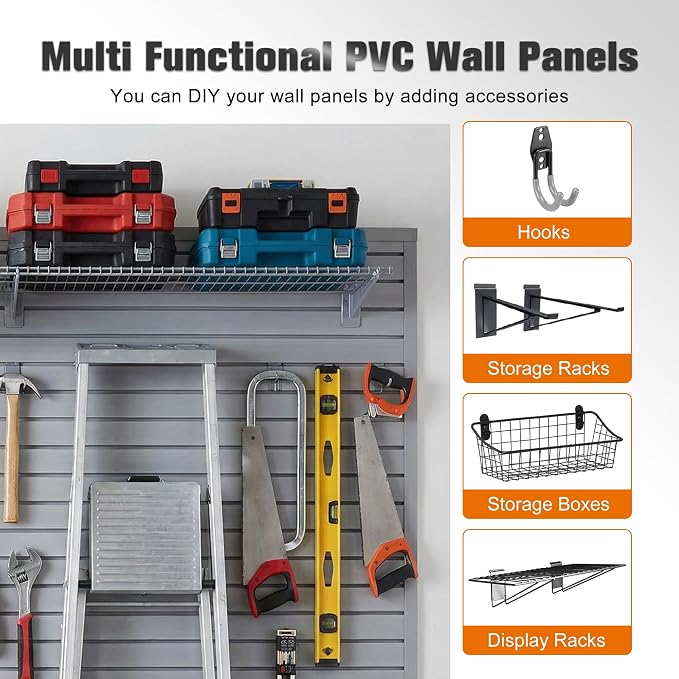 Slatwall 4x4t FT PVC Slat Wall Panels, Interlocking Garage Slat Wall Panels - Image 5