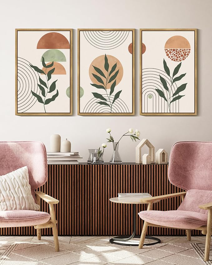 PHOPAGO Boho Wall Art Sage Plant Botanical Bohemain Framed Wall Printing Large - Image 7