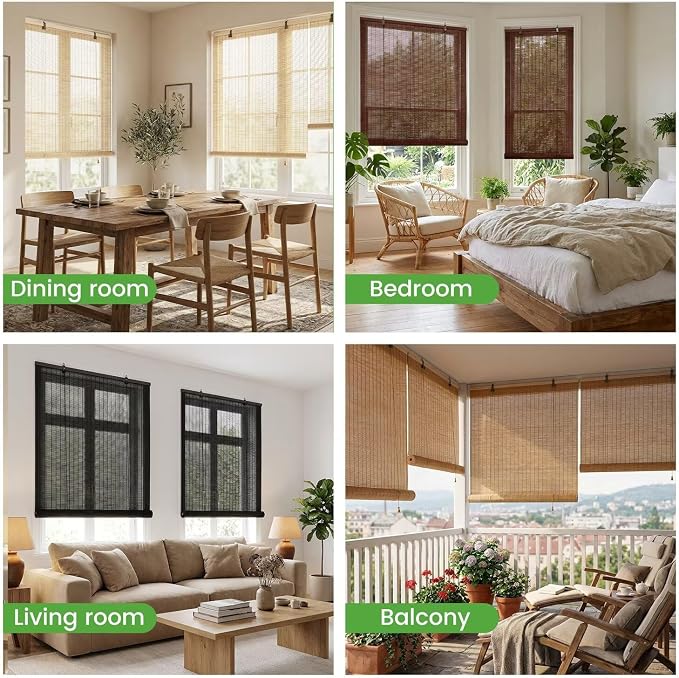 Bamboo Blinds, Custom Sizes Roller Shades - Image 6