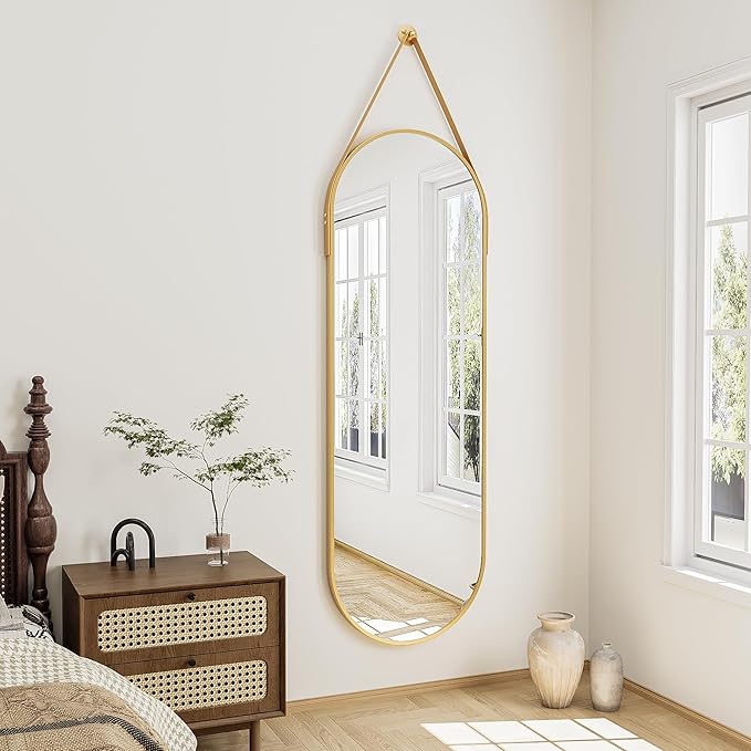Full Length Mirror, Oval Wall Mounted Mirror, Wall Mirrors Full Length - Image 2