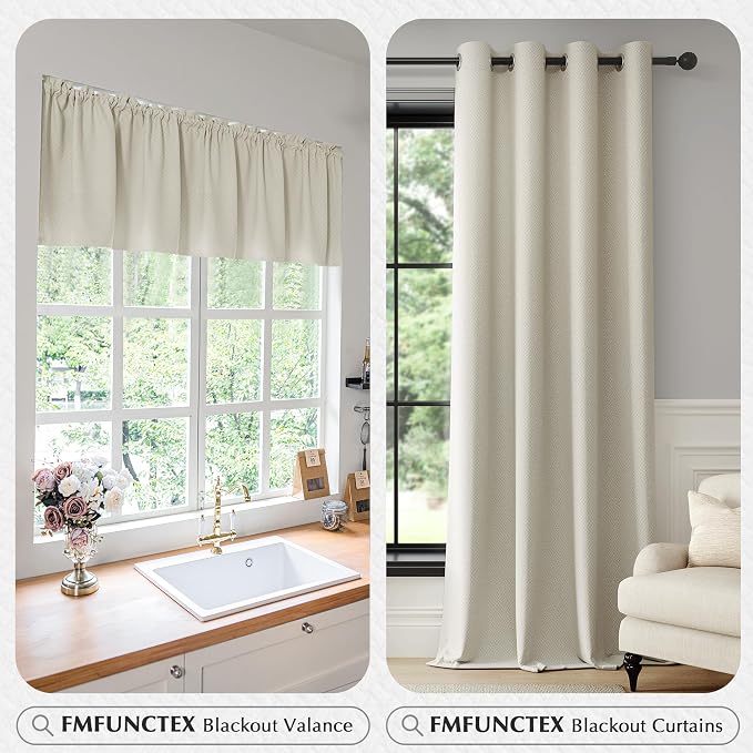 FMFUNCTEX 100% Blackout Valance Curtains - Image 8