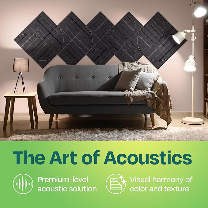 Acoustic Panels 12-Pack Soundproof Wall Panels 12"x12"x0.4" Decorative Sound - Image 2