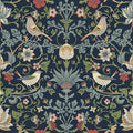 FunStick 17.5"x354" Dark Blue William Morris Wallpaper Vintage Antique Leaves by FunStick