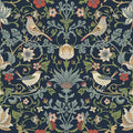 FunStick Navy Blue Floral Wallpaper Peel and Stick Vintage William Morris Green by FunStick