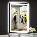 24x36 Black Framed LED Bathroom Mirror by Awandee