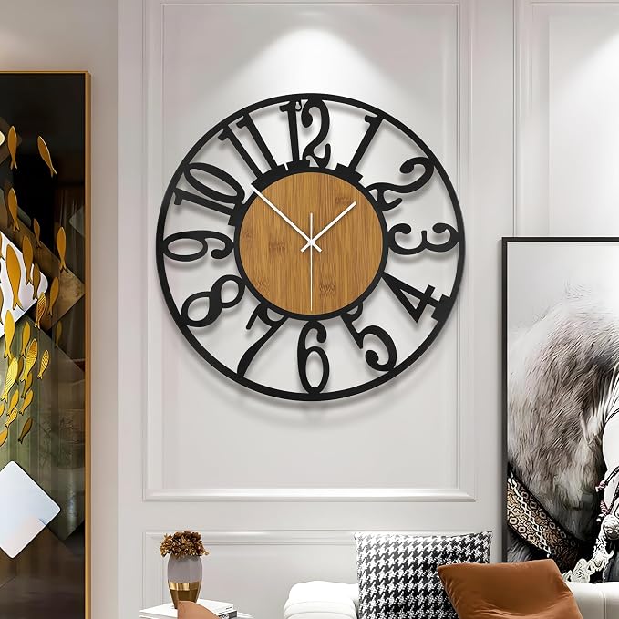 Large Wall Clock for Living Room Decor, 16 Inch Non Ticking Silent, Battery - Image 3