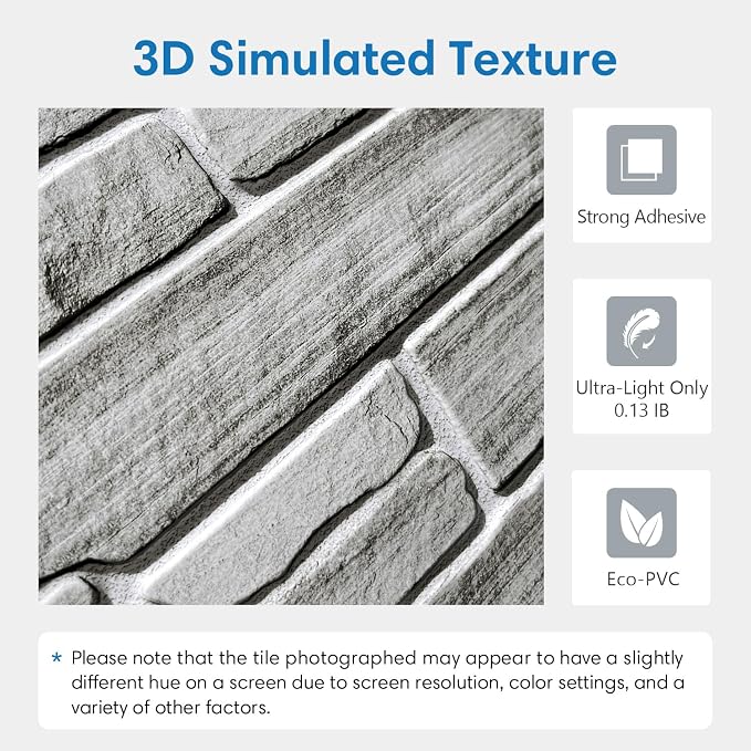 COMSTICKC Peel and Stick Faux Stone Wall Sticker Wall Panels, Not Real Stone - Image 3