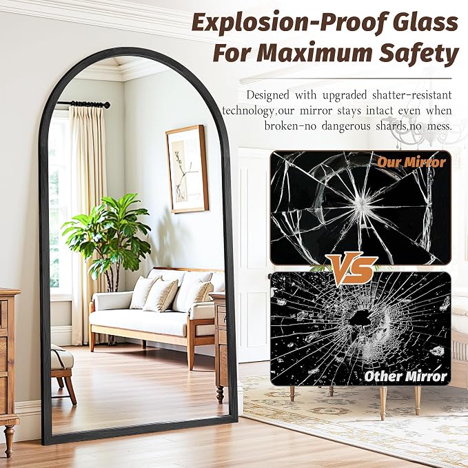 Full Length Mirror 82"×44" Floor Mirror Standing Tall Mirror, Arched Stand up - Image 6