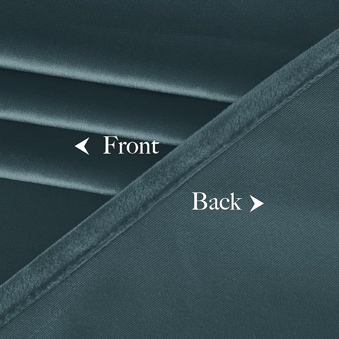 NICETOWN Room Darkening Greyish Blue Velvet Curtains, Rod Pocket Super Soft - Image 8