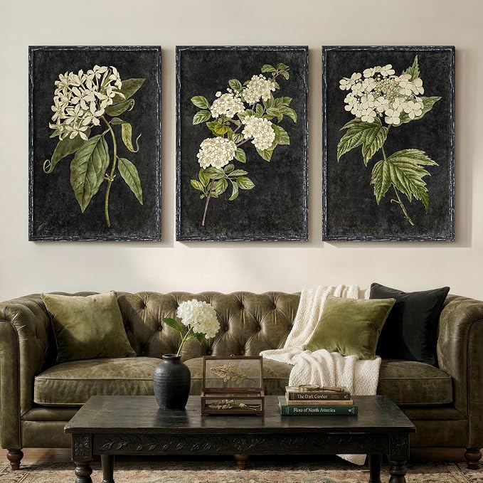 Vintage Framed Hydrangea Floral Wall Art by MXART