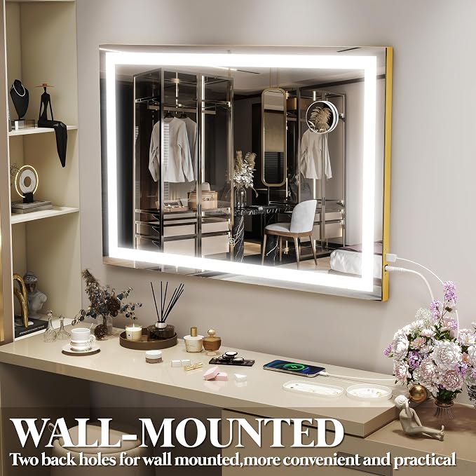 FENNIO Vanity Mirror with Lights 32"x22", Lighted Makeup Mirror, Large Vanity - Image 5