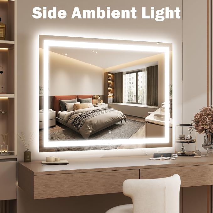ROLOVE 40x28 Inch Lighted Vanity Mirror, 3-Color Lighting & Dimmable Modes - Image 5