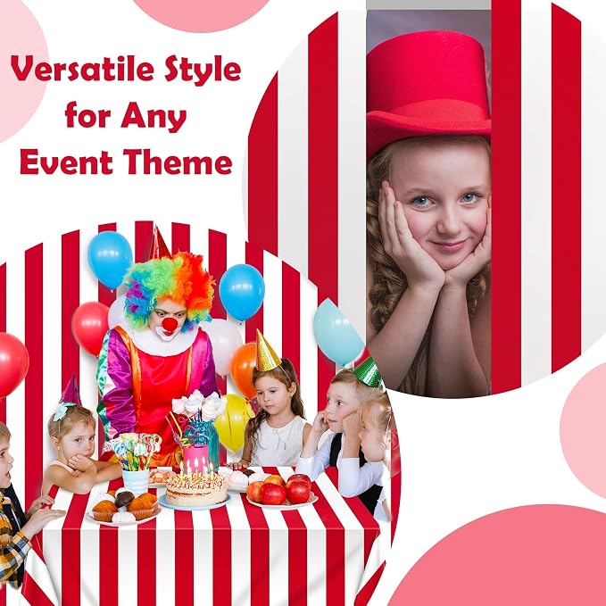 Kochorie 100 Ft x 54 Inch Red & White Striped Tablecloth Roll - Image 6