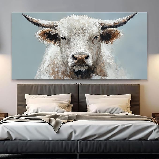 Highland Cow Wall Art For Living Room Large Size Animal Canvas Art Wall Decor - Image 3