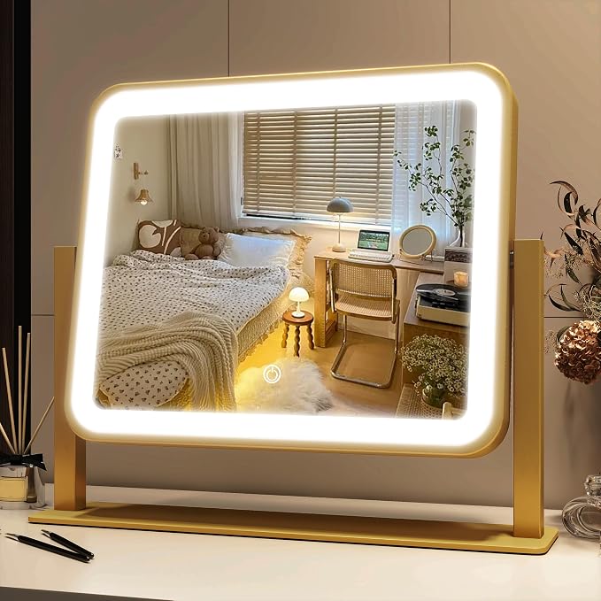 FENNIO Vanity Mirror with Lights 14x12 Inch by FENNIOLEDMIRRORS