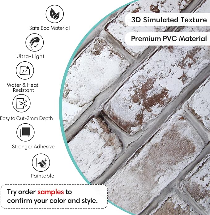 Commomy Faux Brick 3D Wall Panels - Image 4
