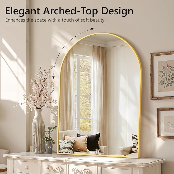 Arched Bathroom Mirror for Wall, HD Glass Over Sink for Bathroom - Image 4