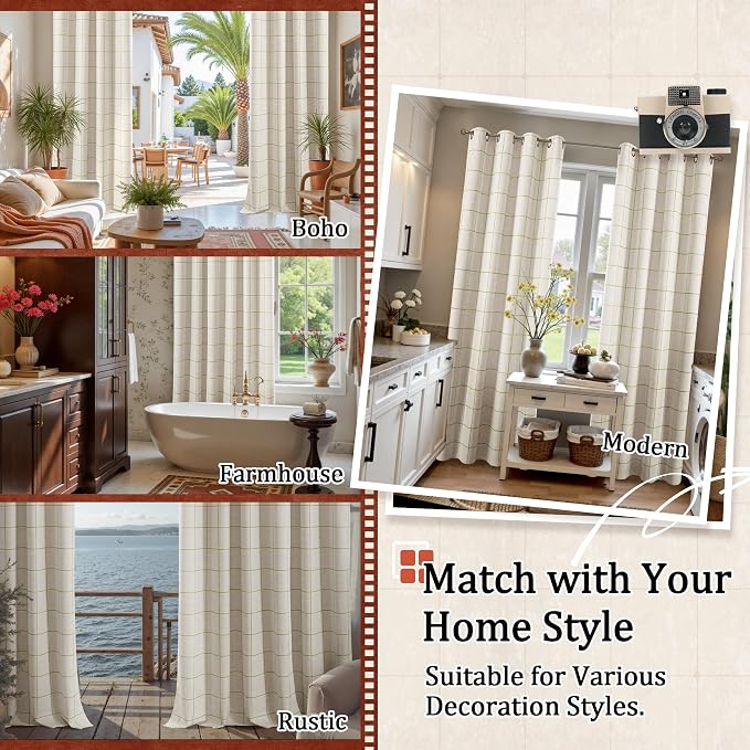 Lajode Sage Green Linen Blackout Curtains - Image 8