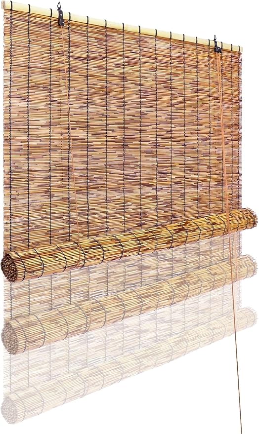 Reed Curtain, Bamboo Light Filtering Roller Shades by Tgzwme