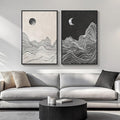 Large Framed Black and White Abstract Wall Art by Cuspin