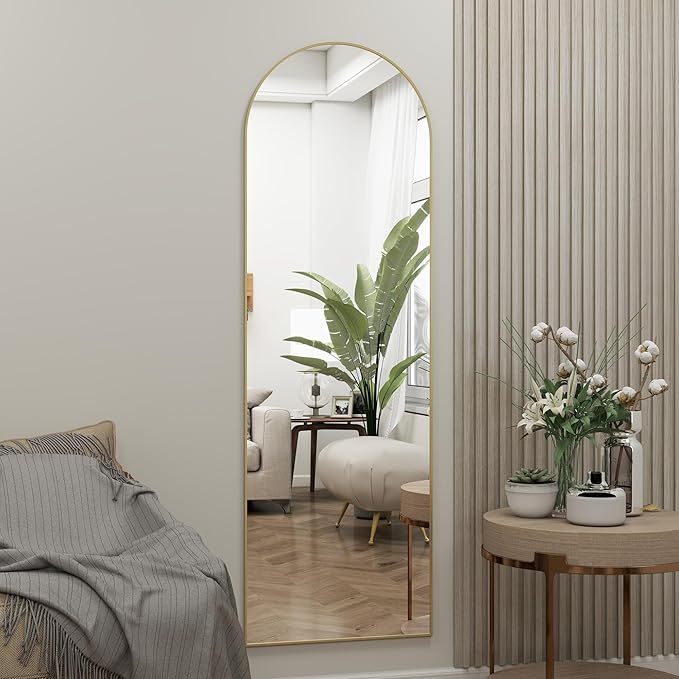 Arched Full Length Door Mirror 14x48, Metal Frame - Image 3