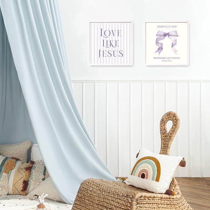 LARTSFRO Coquette Purple Bow Jesus Wall Art Decor Posters, Inspirational Bible - Image 5