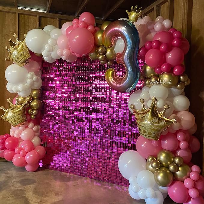 COKAOBE Hot Pink Shimmer Wall Backdrop, Photo Backdrops - Image 6