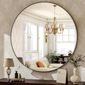 HARRITPURE Round Mirror 30 Black Wall Mounted Circle Mirrors Vanity Mirror by HARRITPUREHome