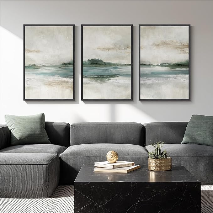 Large Framed Abstract Nature Landscape Wall Art by Cuspin