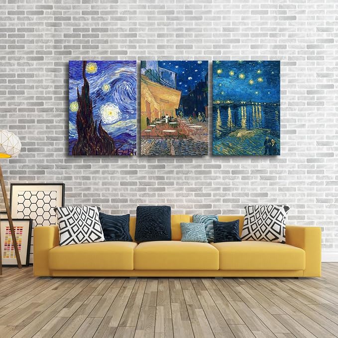 Wieco Art Large 3 Panels Canvas Prints of Vincent Van Gogh Paintings - Image 3