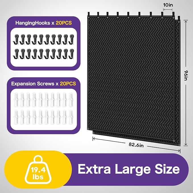2 PCS Extra Large Sound Dampening Blanket, Noise Cancelling Studio Acoustic - Image 4